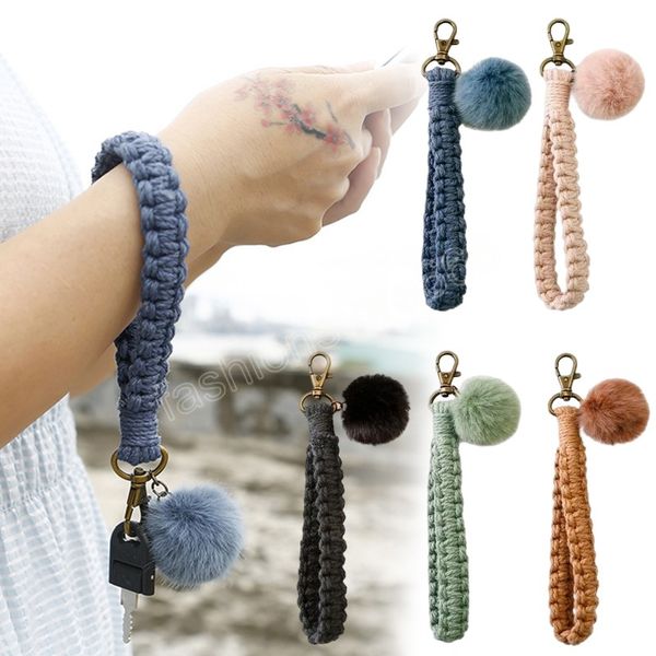 Macrame Woven Clease Chains Chains Ornament Bare Ball Bark Bess Keyring Персонализированные автомобильные клавиши клавиши для женщин держатель для женщин