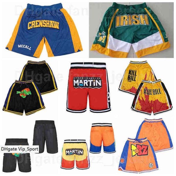 Shorts Shorts Pocket Zipper Just Don Love and Basketball McCall Two Tone Shorts Martin 23 Pant Space Jam Star Spangle St Vincent Mary Irish LeBron James 99 Vaughn Wear