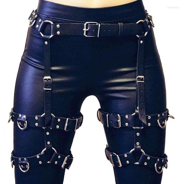 Gürtel 2022 Street Rave Punk Körper Bein Harness Fetisch Dessous Frauen Gothic Strumpfband Niet Leder Riemen Zubehör