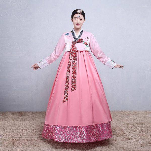 Ethnische Kleidung gestickt Koreanisch Hanbok traditionelle Performance Kostüme Court Dachangjin Moderne Hochzeitskleider Kleidung SL206