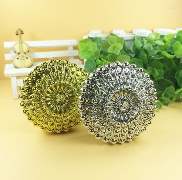 Confezioni regalo Luxury Golden Silver Peacock Round Candy Box Treasure Chest Bomboniere per feste