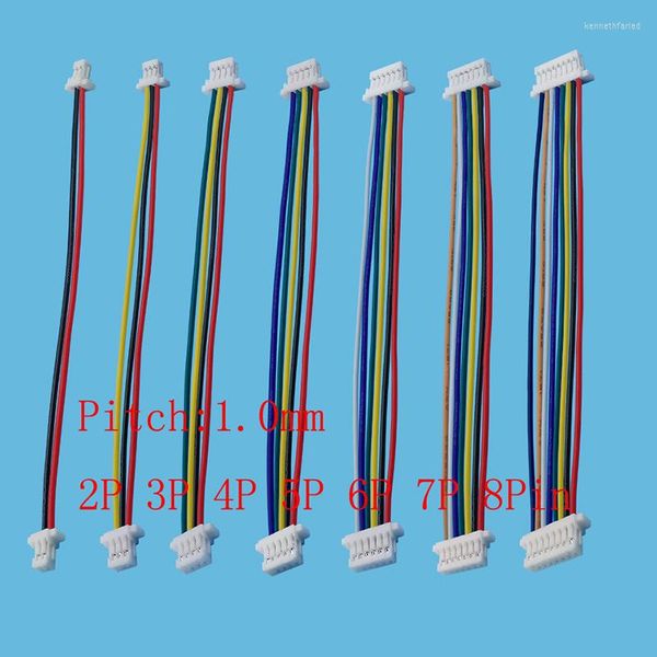 Beleuchtungszubehör 10 Stück Mini JST SH 1,0 mm Stecker 2P/3/4/5/6/7/8Pin Buchse zum Anschlussstecker mit elektronischem Draht Kabellänge 10 cm