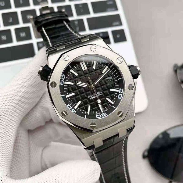 Designer relógio marca es luxo ap15710 royal offshore clássico esportes totalmente automático masculino fita mecânica