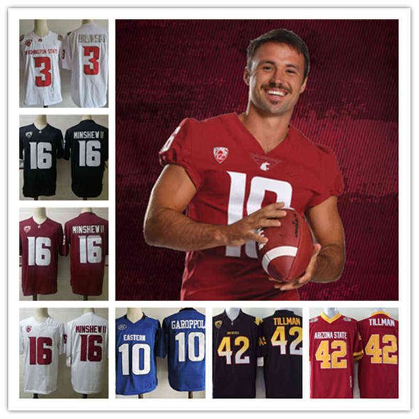 College College Football Wear College NCAA Washington State Cougars Futebol Jersey Tyler Hilinski Gardner Minshew II Panthers de Illinois Oriental Jimmy Garoppolo