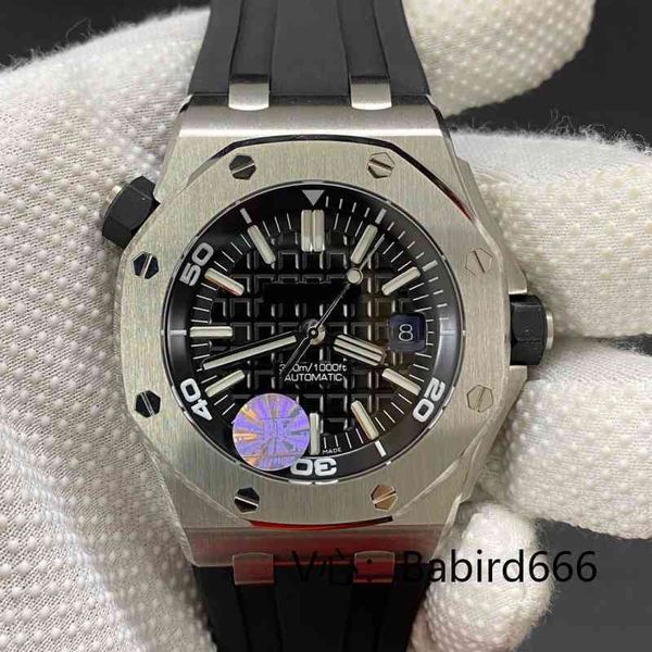 Relógio mecânico masculino de luxo Jf Offshore Ap15703 Fita de silicone totalmente automática C957 Relógio de pulso de marca suíça es
