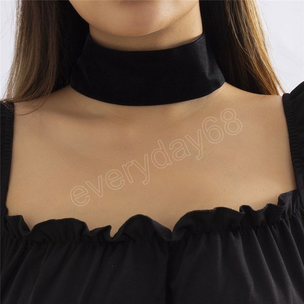Korean Fashion Black Velvet Choker Halskette für Frauen Goth klobige ästhetische Ketten eleganter ästhetischer Schmuck Collier Femme