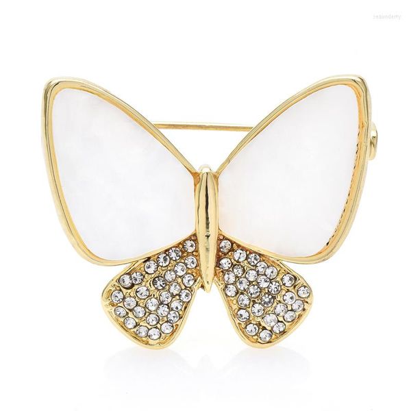 Broches wulibaby acrílico borboleta para mulheres unissex moda shinestone insetos de festa brooch pin presentes