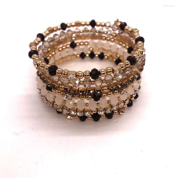 Pulseira 2022 Multilayer Crystal Wrap Elastic Gold Color Bracelet Femme Wholesale/Pulseas Mujer/Pulseira feminina/Brazalete/Bilezik