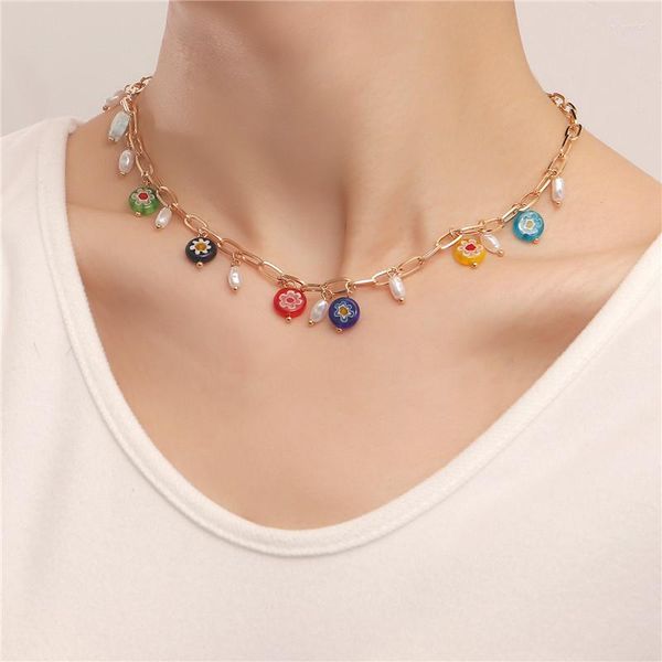 Choker 2022 Retro Frauen Schmuck Chunky Aussage Halskette Gold Ketten Perlen Luxus Weibliche Böhmischen Party Zubehör