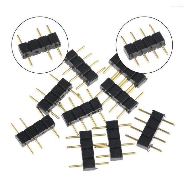 Beleuchtungszubehör 10PCS LED-Anschlussadapter 3Pin 4Pin Nadel männlicher Typ doppelt für RGB 3528 Streifenlicht