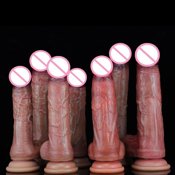 Schönheitsartikel Riesiger realistischer Silikondildo Weibliche Klitoris G-Punkt Orgasmus Penis mit Saugnapf Masturbator Lesben Anal Erwachsene sexy Spielzeuge Vielfalt