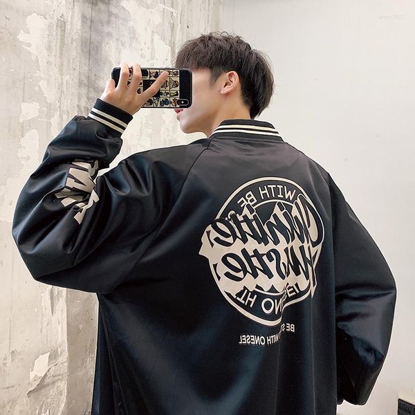 Erkek Ceket Sokak Giyim Bombacı Ceket Erkekler Güzel Adam Japonya Tarz Beyzbol ve Katlar Hip Hop Koleji Vintage Windbreaker