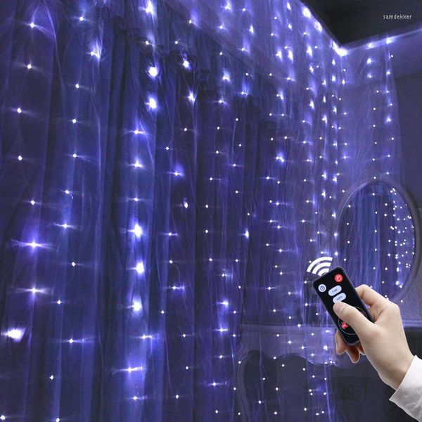 Saiten LED Stern Licht String Mädchen Netz Rot Raumaufteilung Urlaub Ins Dekoration USB Fernbedienung Laterne Kupferdraht Vorhang