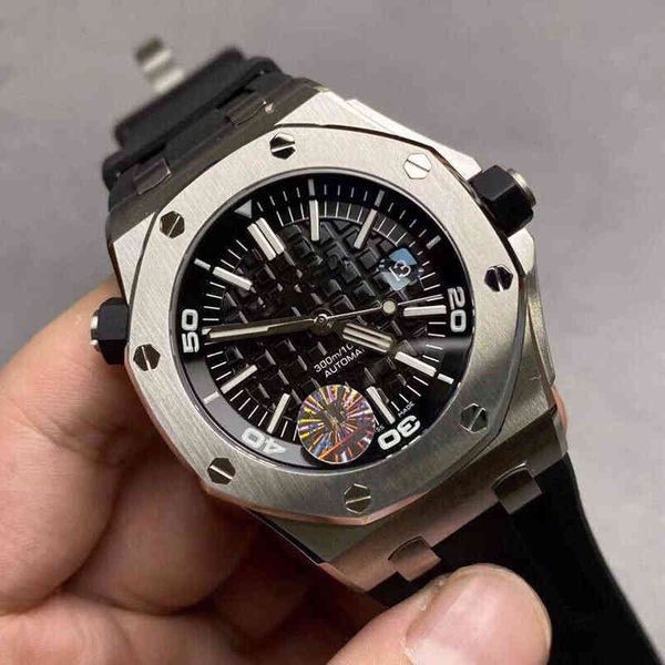 Designer relógio marca es luxo ap15703 royal offshore clássico esportes totalmente automático mecânico masculino fita