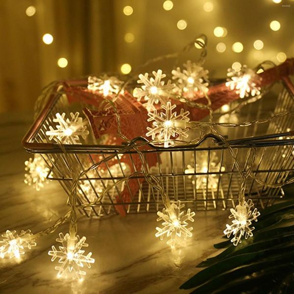 Balões de decoração de festa lideraram o Natal Snowflake String luz