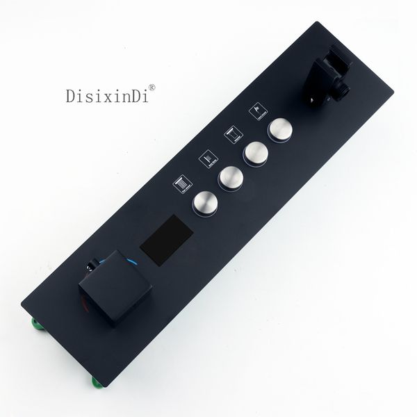 Display digitale termostatico per bagno Quattro funzioni Deviatore per valvola doccia in ottone nero Flusso d'acqua elevato con staffa per doccia