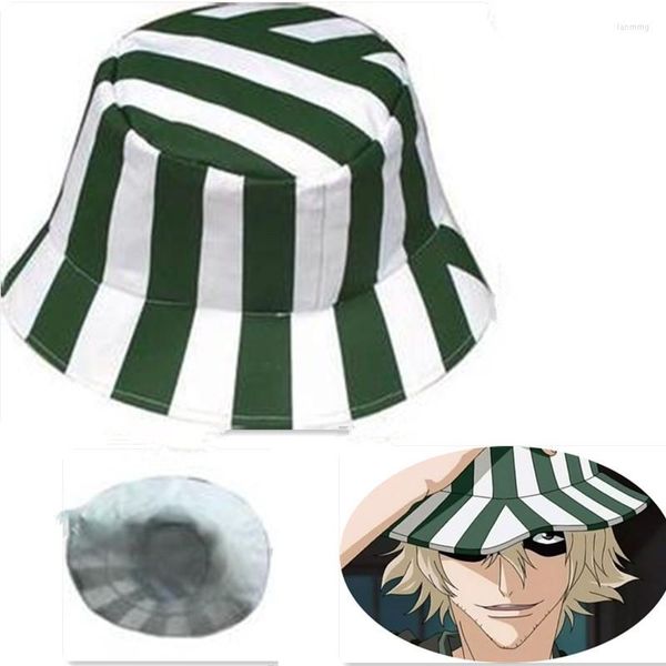Partymasken Anime Bleach Urahara Kisuke Cosplay Hut Kappe Kuppel grün und weiß gestreift Sommer coole Wassermelone