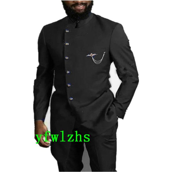 Handsome Six Buttons Jacket Men Suits Groom Tuxedos Groomsmen Wedding Prom Man Blazer Color Opcional 05