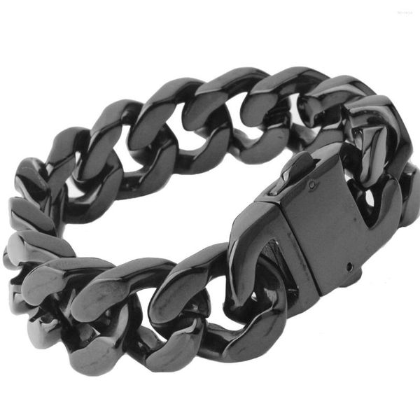Link pulseiras de alta qualidade 316 aço inoxidável Itália Vintage Black Blange Bangle masculina Pesada Chain Jóias de Jóias