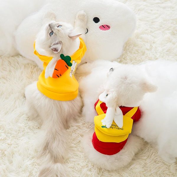 Hundekleidung Frühlingskleidung Herbstpullover niedliche Cartoon-Katzen mit zwei Beinen Pet College Style Ropa Perro