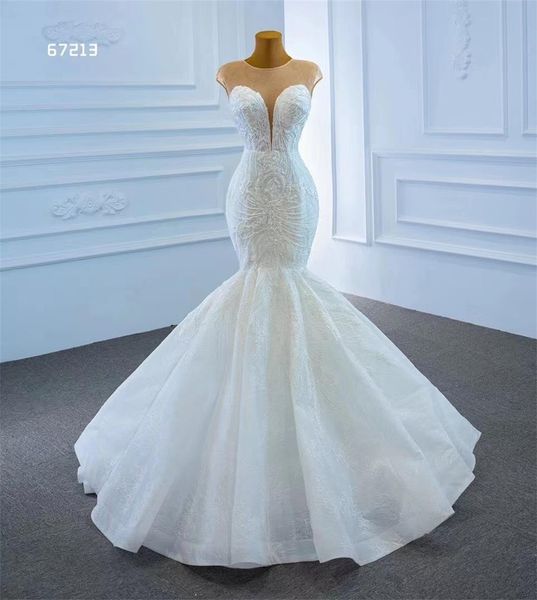 Abiti da sposa sirena Ultimi disegni applicati in pizzo abito SM67213