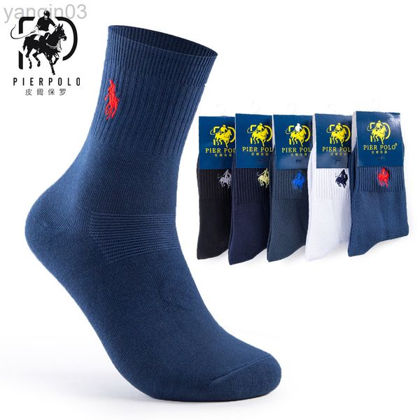 Athletische Socken Hohe Qualität Mode 5 Paare/Party Marke Pier Polo Casual Baumwolle Business Stickerei Männer Hersteller Großhandel L220905