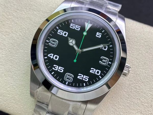 Caso Mecânico de Relógio Mecânico de 39mm Ásia 2813 Melhor Explorer Winding Dial de prata automático 116900/216570/SS Digital Luminous Waterproof Relógio