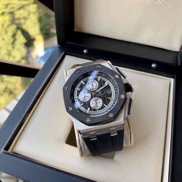 Оригинальные часы 1 к 1, роскошные мужские дизайнерские часы a p Roya1 0ak Offshore Series, сапфировое стекло, размер 45 мм, 12 мм, водонепроницаемая лента с пряжкой Word