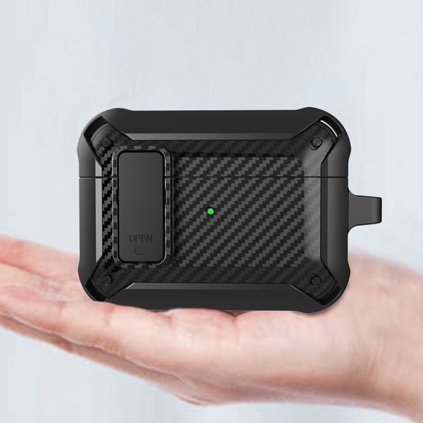 Karbon Fiber Mandal Anahtarı Kulaklık Aksesuarları Kılıf Silkon Airpods için Koruma Kılıfları 2 3 Pro Kulaklık Tam Vücut Kapağı