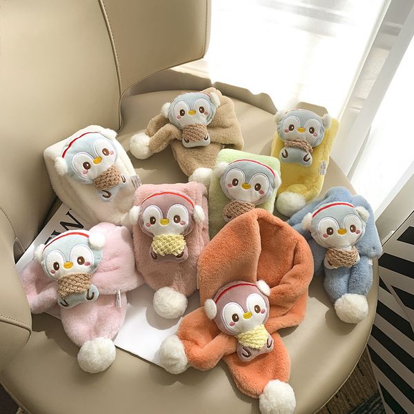 Morbido peluche Baby Girl Sciarpa Inverno Cute Cartoon Animali Bambini Scaldacollo Bavaglino Bambini Sciarpe Bambino Croce Fazzoletto da collo all'aperto 20220905 E3