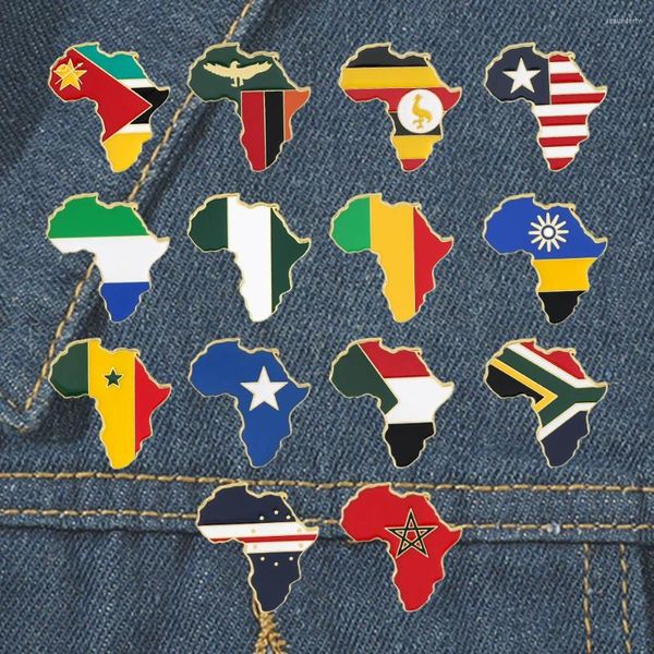 Broches países africanos mapearem os pinos de lapela do esmalte Zâmbia uganda nigeria Nigeria bandeira nacional crachá hip hop jóias backpack hat jacket broche