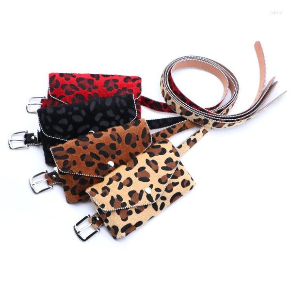 Cintos da mulher da cintura da cintura Bolsa fêmea Presente LEOPARD SACOS DE TOLE PELE