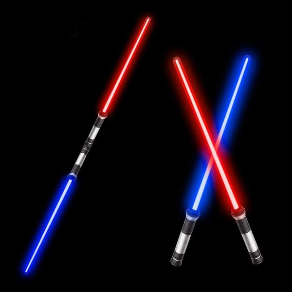 LED SPACE SWORD 2 Toys de pacote Luz com sons Sens￭vel de movimento 2 cores 66cm