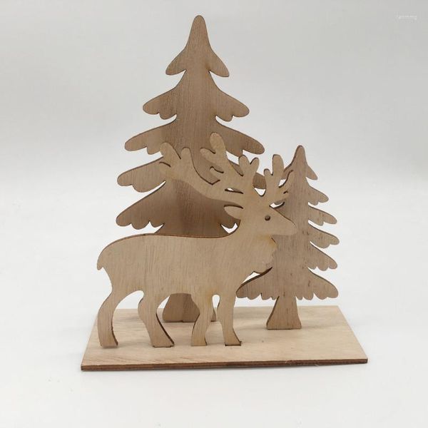Weihnachtsdekorationen Holzverzierungen Handwerk vorgeschaltetes Holzscheibenbaum Hängen Verzierungen Dekoration DIY Souvenir Geschenk für Kinder