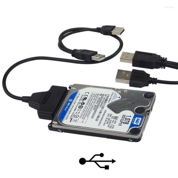 Cabos de computador USB 2.0 para SATA 22 PIN 7 15 Cabo adaptador para unidade de disco rígido de 2,5 