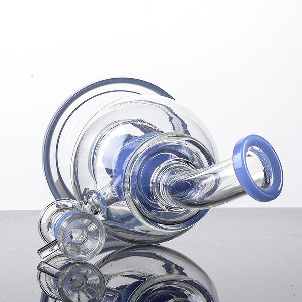 Jade Blue Ball Style Wasserpfeifen 14 mm weibliches Gelenk Schädel Duschkopf pro Glas Einzigartige Bong Perkolator Öl Dab Rigs mit Schüssel WP2281