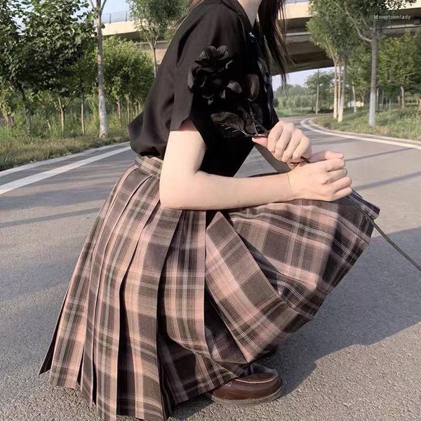 Röcke Y2k Plaid Frauen Falten Rock Bogen Knoten Sommer Hohe Taille Preppy Mädchen Tanz Mini Nette EINE Linie Harajuku Sexy japan Faldas