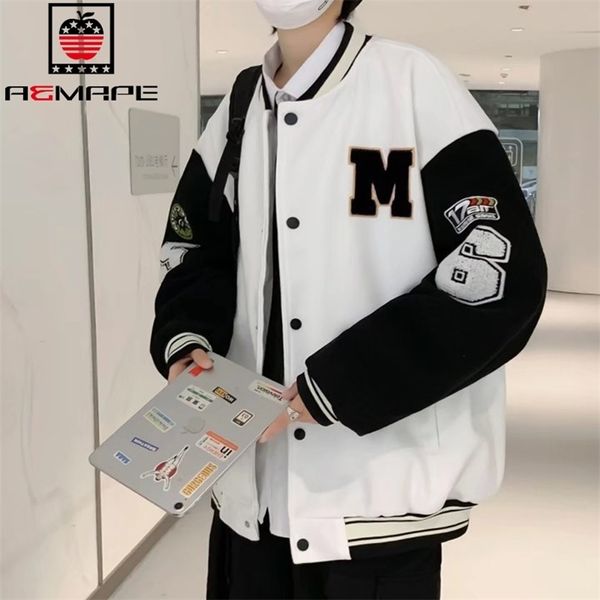 Jackets masculinos Varsity Casual Baseball Coatking Unissex Fashion Mark Jacket Slim Fit Bomber Windbreaker Jacket casual Hip Hop College Wear 220905
