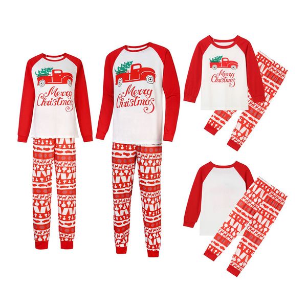 Pijãs de Natal para roupas para casa Estilos vermelhos da família Combationing Family Homewears Conjuntos de roupas da mãe papai garota do tamanho infantil