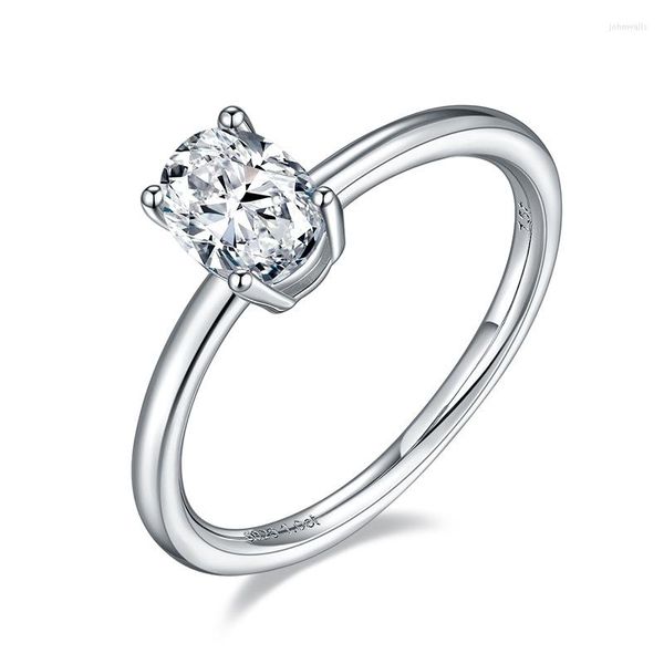 Кластерные кольца anujewel 1ct d Цвет овальной формы Moissanite 18k Gold Planted Congater Solitaire Ring для женщин оптом