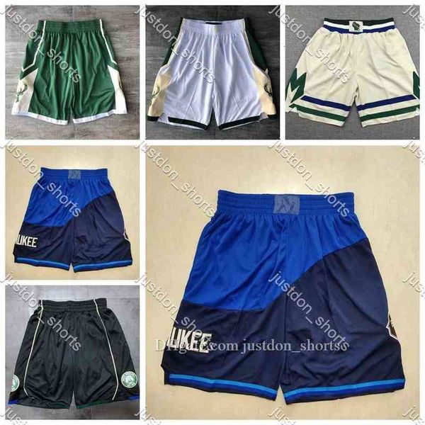 Pantaloncini da uomo Mens Giannis Antetokounmpo 34 Oscar Robertson 1 Ray Allen 34 Pantaloncini da basket cuciti Pantaloni della tuta Pantaloni