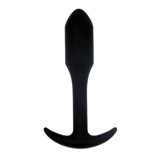 Massaggiatore giocattolo del sesso Giocattoli del sesso anale per le donne Uomo Butt Plug lungo con manico Plug anale in silicone nero Massaggiatore Butt Plug Giocattoli adulti del sesso