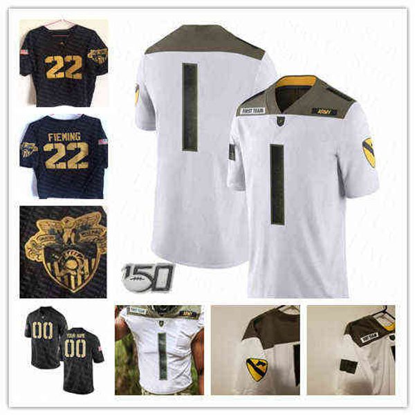 American College Football Wear personalizado 2021 Exército Black Knights College Jersey Futebol Connor Slomka Kelvin Hopkins Jr.