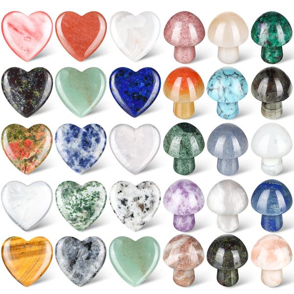 Crystal Fungo Fungo Scpture Heart BK Crystals Pocket Palm Pietre Palm Palm Piccole Pregiate Mano a mano brama per R Carshop2006 AMIMU