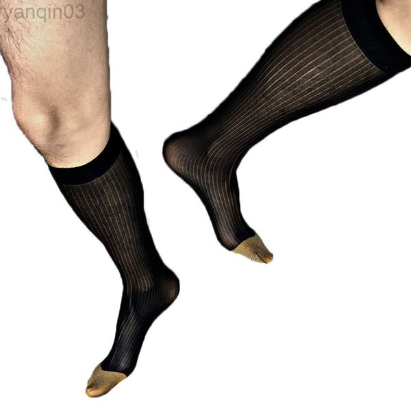 Athletische Socken CLEVER-MENMOD Männer Tube Formal Sexy Mann Sheer Anzug Strümpfe Fetisch Business Ultra Dünne Erotische Kleid Socke Hombre Golden Toe L220905