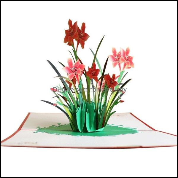 Cartões de felicitações Cartões de felicitações Cartão floral de flores 3D para aniversário MSEE PICS PAIS DIA DIA DO CASAMENTO DE GRAFAÇÃO DOLIVE DOLIVE DHSO2