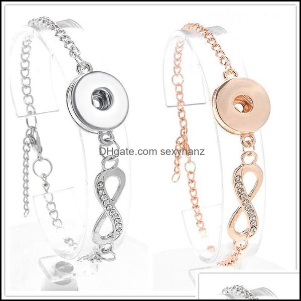 Braccialetti di fascino Noosa Snap Bracciale Rhinestone Infinity 18mm Snaps Ginger Bottons Chunk Charm Colsband Gioielli Delivery Delivery 2021 Bra Dhfnj