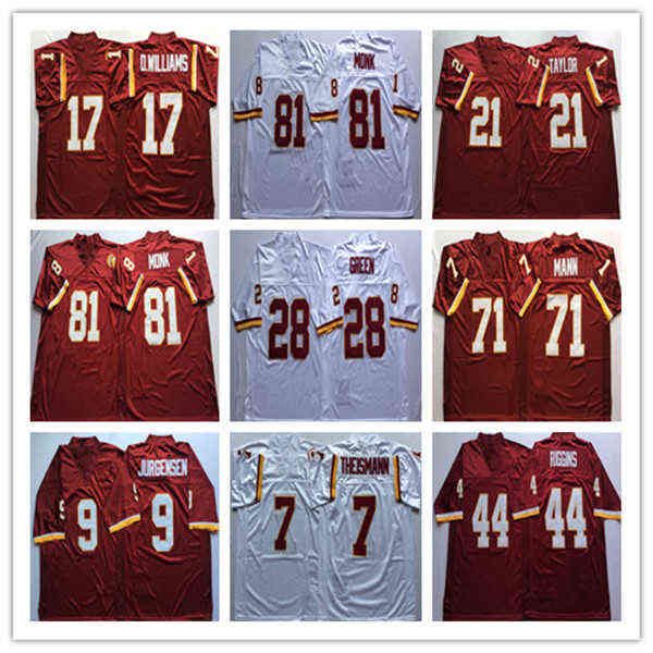 Abbigliamento da football americano universitario Maglia da calcio 24s tage da uomo Sean Taylor Sonny Jurgensen Russ Grimm Sam Huff Sammy Baugh Joe Theismann Art M