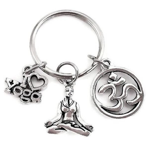 Новые любители йоги для ключей Namaste Namaste I Love Seart Symbol Om Key Ring