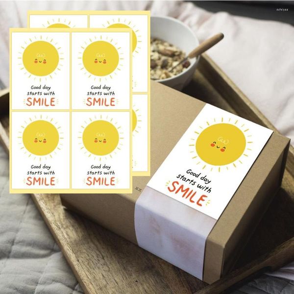 Confezione regalo 48 pz/pacco Cartoon Sun Fruit Food Packing Stickers Seal Label Business Sealing Sticker Pacchetto decorativo fatto in casa